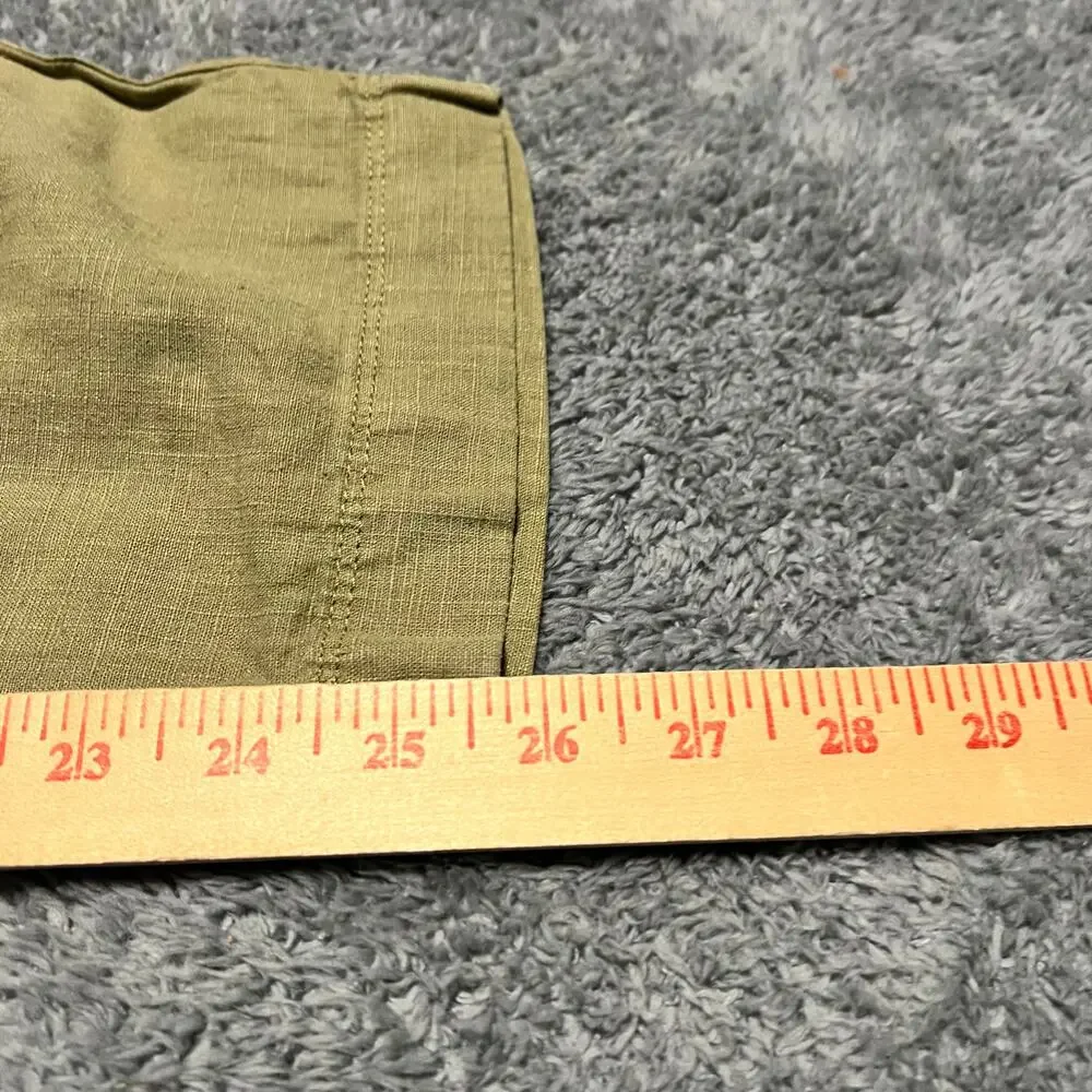 J. Crew Pants Womens 6 Petite Linen Blend Seaside Cargo Straight Utility Casual